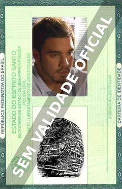 Imagem hipotética representando a carteira de identidade de Alexandre Despatie