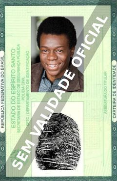 Imagem hipotética representando a carteira de identidade de Alexandre Rodrigues