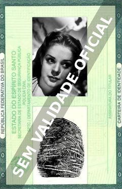 Imagem hipotética representando a carteira de identidade de Alice Faye