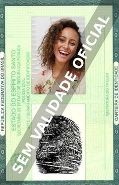 Imagem hipotética representando a carteira de identidade de Alice Milagres