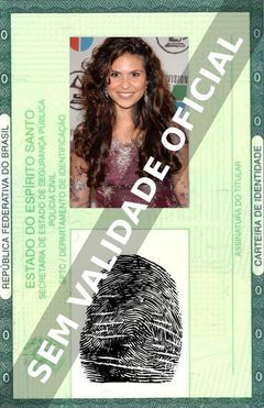 Imagem hipotética representando a carteira de identidade de Aline Barros