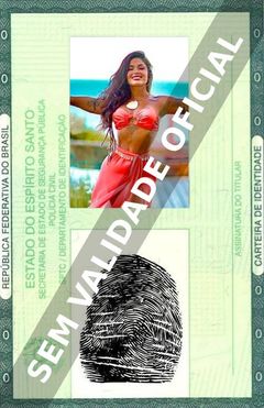 Imagem hipotética representando a carteira de identidade de Aline Campos