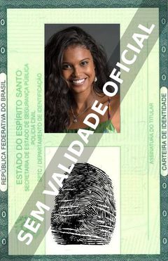 Imagem hipotética representando a carteira de identidade de Aline Dias