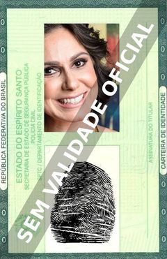 Imagem hipotética representando a carteira de identidade de Aline Fanju