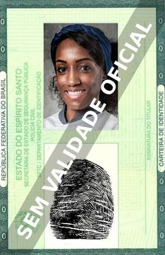 Imagem hipotética representando a carteira de identidade de Aline Guedes
