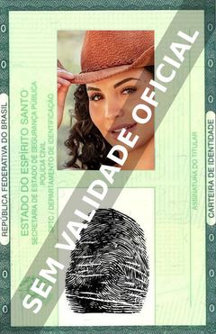 Imagem hipotética representando a carteira de identidade de Aline Mineiro