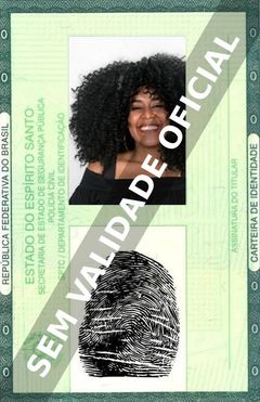 Imagem hipotética representando a carteira de identidade de Aline Souza