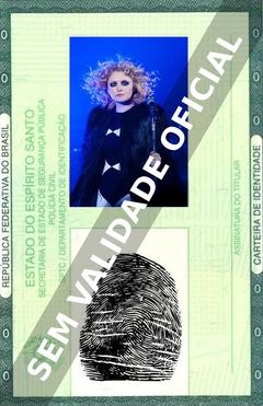 Imagem hipotética representando a carteira de identidade de Alison Goldfrapp