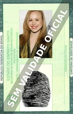 Imagem hipotética representando a carteira de identidade de Alison Pill