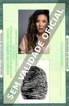 Imagem hipotética representando a carteira de identidade de Ally Maki