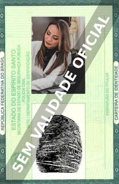 Imagem hipotética representando a carteira de identidade de Alyne Mendonça