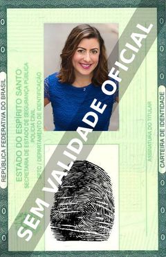 Imagem hipotética representando a carteira de identidade de Alyson Leigh Rosenfeld
