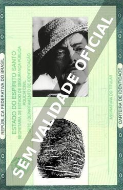 Imagem hipotética representando a carteira de identidade de Amácio Mazzaropi