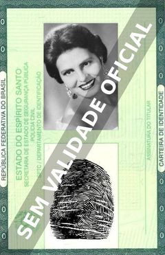 Imagem hipotética representando a carteira de identidade de Amália Rodrigues