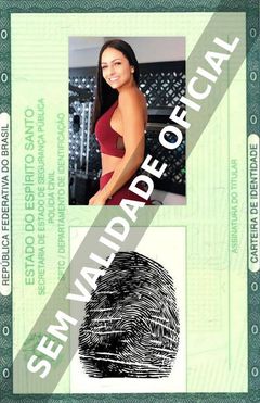 Imagem hipotética representando a carteira de identidade de Amanda Curvelo