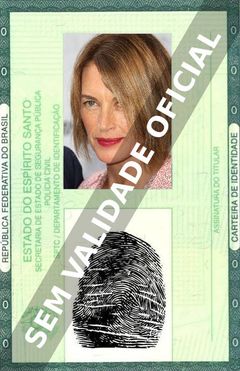 Imagem hipotética representando a carteira de identidade de Amanda Pays