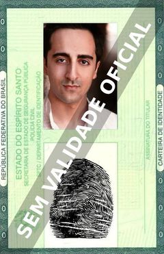 Imagem hipotética representando a carteira de identidade de Amir Talai
