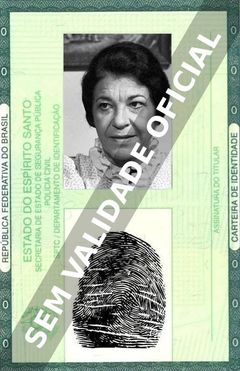 Imagem hipotética representando a carteira de identidade de Ana Ariel