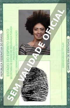 Imagem hipotética representando a carteira de identidade de Ana Flávia Cavalcanti