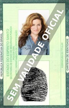 Imagem hipotética representando a carteira de identidade de Ana Gasteyer