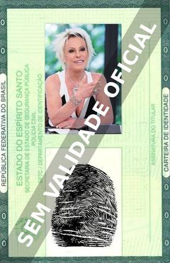 Imagem hipotética representando a carteira de identidade de Ana Maria Braga