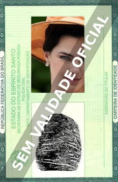 Imagem hipotética representando a carteira de identidade de Ana Paula Arósio