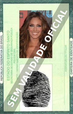 Imagem hipotética representando a carteira de identidade de Anahí