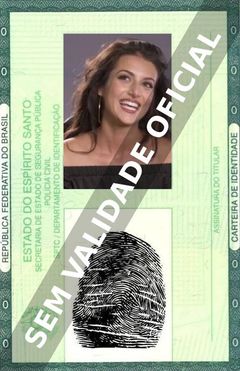 Imagem hipotética representando a carteira de identidade de Anaju Dorigon
