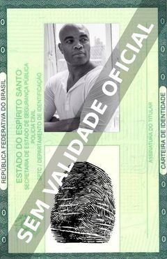 Imagem hipotética representando a carteira de identidade de Anderson Silva