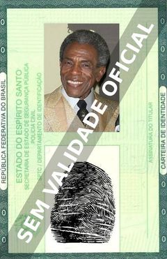 Imagem hipotética representando a carteira de identidade de André De Shields