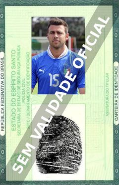 Imagem hipotética representando a carteira de identidade de Andrea Barzagli
