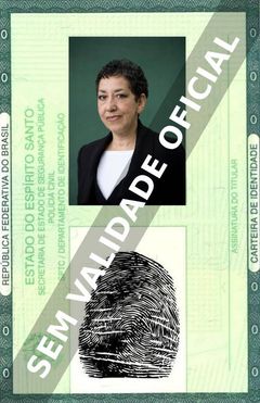 Imagem hipotética representando a carteira de identidade de Andrea Levy