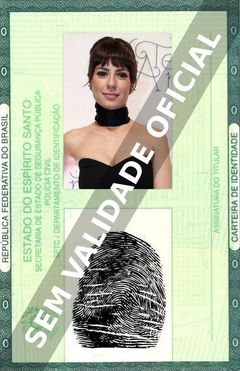 Imagem hipotética representando a carteira de identidade de Andréia Horta