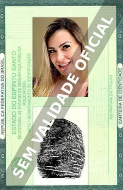 Imagem hipotética representando a carteira de identidade de Andressa Urach
