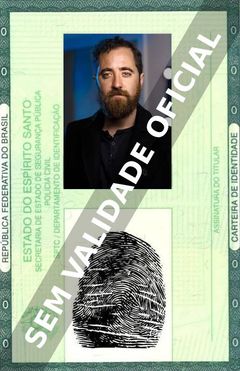 Imagem hipotética representando a carteira de identidade de Andrew Hunter