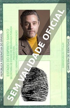 Imagem hipotética representando a carteira de identidade de Andy Nyman