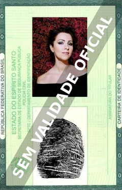 Imagem hipotética representando a carteira de identidade de Angela Gheorghiu