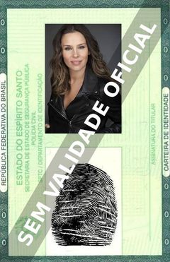 Imagem hipotética representando a carteira de identidade de Ángela Vergara