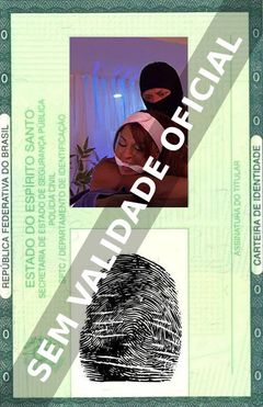 Imagem hipotética representando a carteira de identidade de Angelica Blandon
