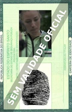 Imagem hipotética representando a carteira de identidade de Angelique Kerber