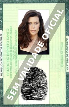 Imagem hipotética representando a carteira de identidade de Angie Cepeda