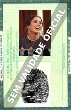 Imagem hipotética representando a carteira de identidade de Anitta
