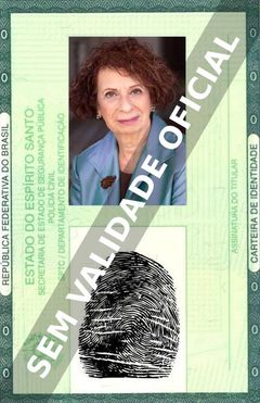 Imagem hipotética representando a carteira de identidade de Annie Korzen