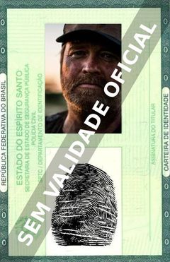 Imagem hipotética representando a carteira de identidade de Anthony Hayes