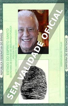 Imagem hipotética representando a carteira de identidade de Antonio Fagundes