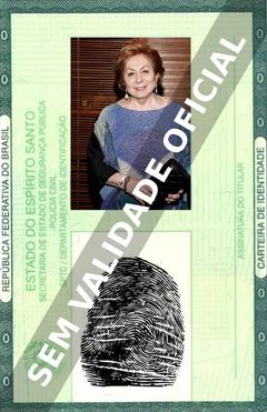 Imagem hipotética representando a carteira de identidade de Aracy Balabanian