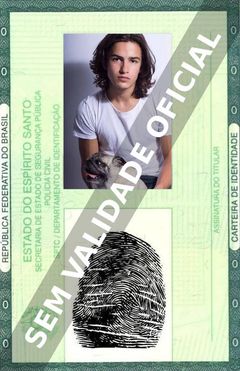 Imagem hipotética representando a carteira de identidade de Aramis Knight