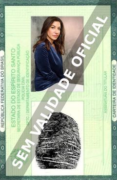 Imagem hipotética representando a carteira de identidade de Arianna Ortiz