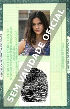 Imagem hipotética representando a carteira de identidade de Arianne Botelho