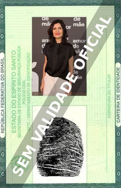 Imagem hipotética representando a carteira de identidade de Arieta Corrêa